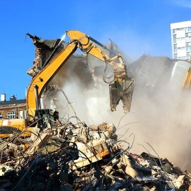 active demolition construction site